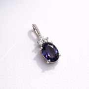 宝石アイオライト｜ファセットオーバルカット ペンダント シルバー925（チェーン別売）