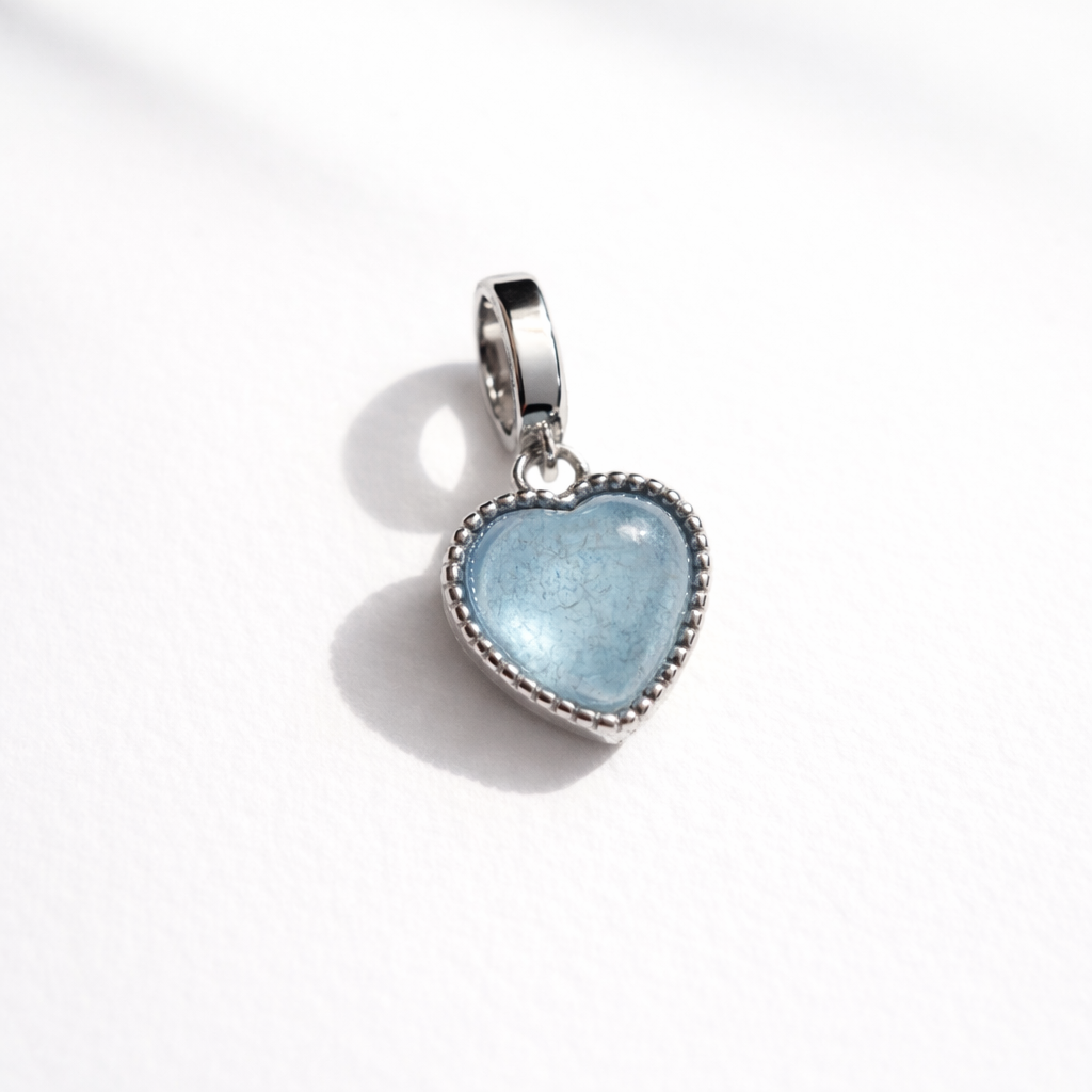 宝石アクアマリン｜アフリカ産 ハートカット ペンダント シルバー925（チェーン別売）